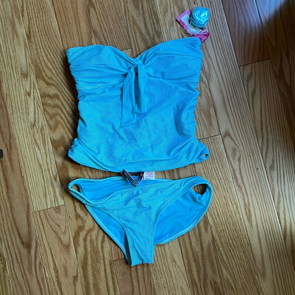 Blue Striped Swim Suite